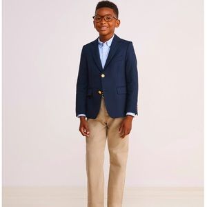 Kids' Stretch Navy Wool Blazer (8)